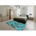 thumbnail image 4 of Ahgly Company Indoor Square Patterned Bright Turquoise Blue Area Rugs, 8' Square, 4 of 6