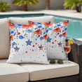 thumbnail image 5 of Independence Day Pillow Covers 2 Pack Poppy Blue Floral Butterfly USA Flag Star Pillowcase Waterproof Outdoor Throw Pillow Cover for Patio Garden Square Cushion 18”x18”, 5 of 9