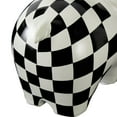 thumbnail image 4 of 6", 7"H White Ceramic Small Elephant Sculpture with Checkered Pattern, by DecMode (2 Count), 4 of 13