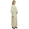 thumbnail image 3 of Bimba Moms Pale Yellow Maternity Kimono Sleeve Kaftan Nursing Maxi Dress-4, 3 of 3