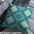thumbnail image 2 of jejeloiu Boho Bohemian Geometric Fabric by the Yard 1 Yard,Ancient Aztec Geometric Home Decor Fabric by the Yard,Cyan White Sewing Fabric,Microfiber Bedroom Decor, 2 of 6