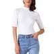 thumbnail image 1 of Suéter de cuello simulado para mujer INSPIRE CHIC, ligero, ajuste slim, de media manga, parte superior de punto, XS, blanco, 1 of 6