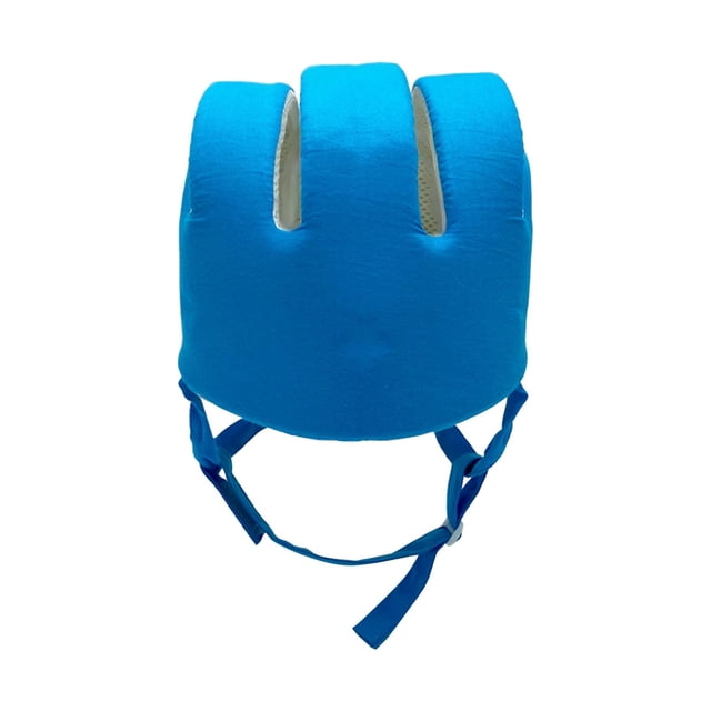 Protector de cabeza para bebé, casco seguro para bebé, protector para la cabeza para caminar infantil, casco ajustable para correr de algodón de azul