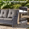 thumbnail image 3 of Gymojoy 3-Seater Outdoor Wicker Sofa, Rattan Deep Seat Patio Couch with Removable Cushions for Balcony, Deck & Backyard, 3 of 9
