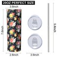 thumbnail image 3 of Pioneer Flower Floral Print Pattern 20oz Skinny Tumbler with Straw & Lid, Double Wall Vacuum Insulated Cup, Leak-Proof, Cup Holder Friendly, Hot 6H Cold 12H, 3 of 6
