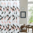 thumbnail image 2 of Cortina de ducha de PEVA impermeable con estampado decorativo y orificios para colgar con ojales duraderos para baño, 72" de ancho x 72" de alto, patrón de chevron escalonado, 2 of 4