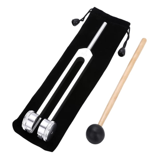 Diapasón con , portátil, práctico, profesional, para meditación, para hombres y mujeres, resistente, duradero, instrumento curativo de 128 Hz. Plata