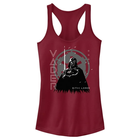 Junior's Star Wars: Obi-Wan Kenobi Darth Vader Sith Lord Racerback Tank Top Scarlet Large