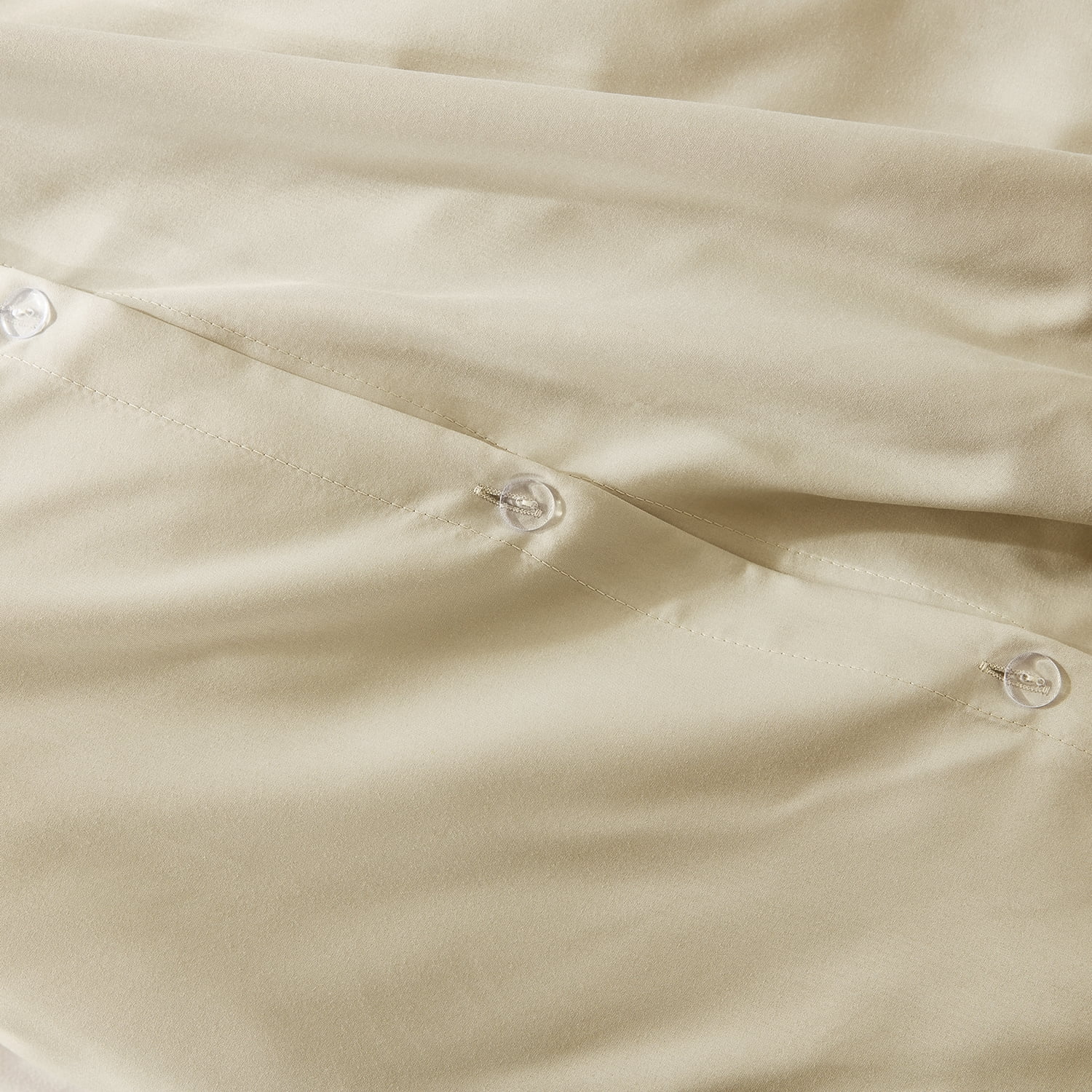 Virtu 3pc Duvet Cover Set, Luxury Microfiber Bedding Set Full with 2 Pillow Sham, Beige cream