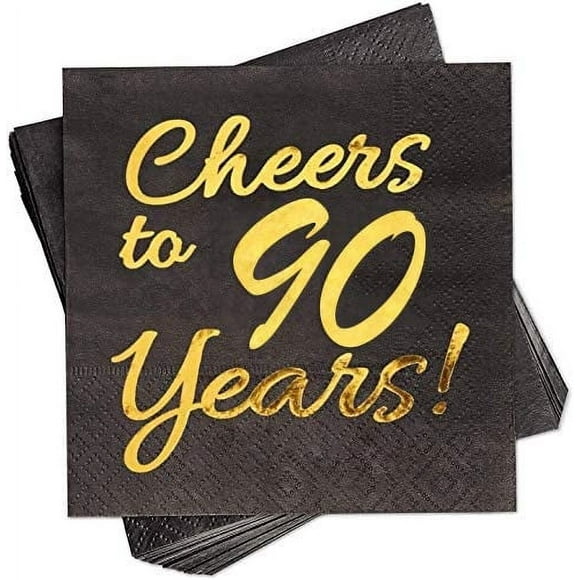 Servilletas de cóctel Sllyfo felicita a los 90 años, 90 cumpleaños y 50