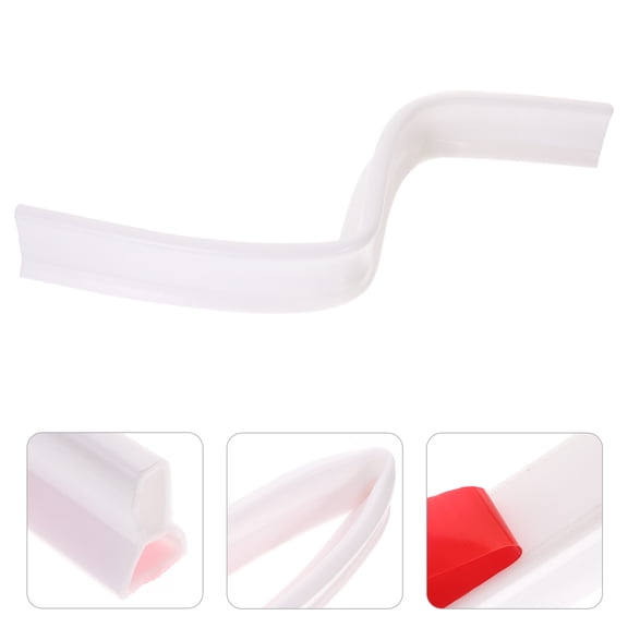 Luxshiny White Silicone Shower Stall Floor Trim Strip for Bathroom Use, 1 Set, and Easy to Install