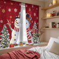 thumbnail image 4 of Red Snowman Sheer Curtains 63 Inches Long, Christmas Tree Snowflake Winter Holiday Light Filtering Window Curtains for Living Room/Bedroom, Rod Pocket Voile Sheer Drapes, 52"W x 63"L, 2 Panels, 4 of 9