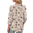 thumbnail image 5 of Blusa floral de mujer XIEERDUO con cuello en V y mangas abullonadas L, 5 of 5