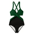 thumbnail image 5 of Aoochasliy Swimsuit Clothes Women Front Cross Cutout One-Piece Swimsuits Swimwear Tankini Monokini Beachwear, 5 of 5
