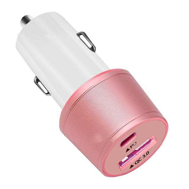 Car Charger Gift Pinks Car Charging Fast Charging USB Car Cigarettes Lighter Intelligent One Pull Two Car Charging
