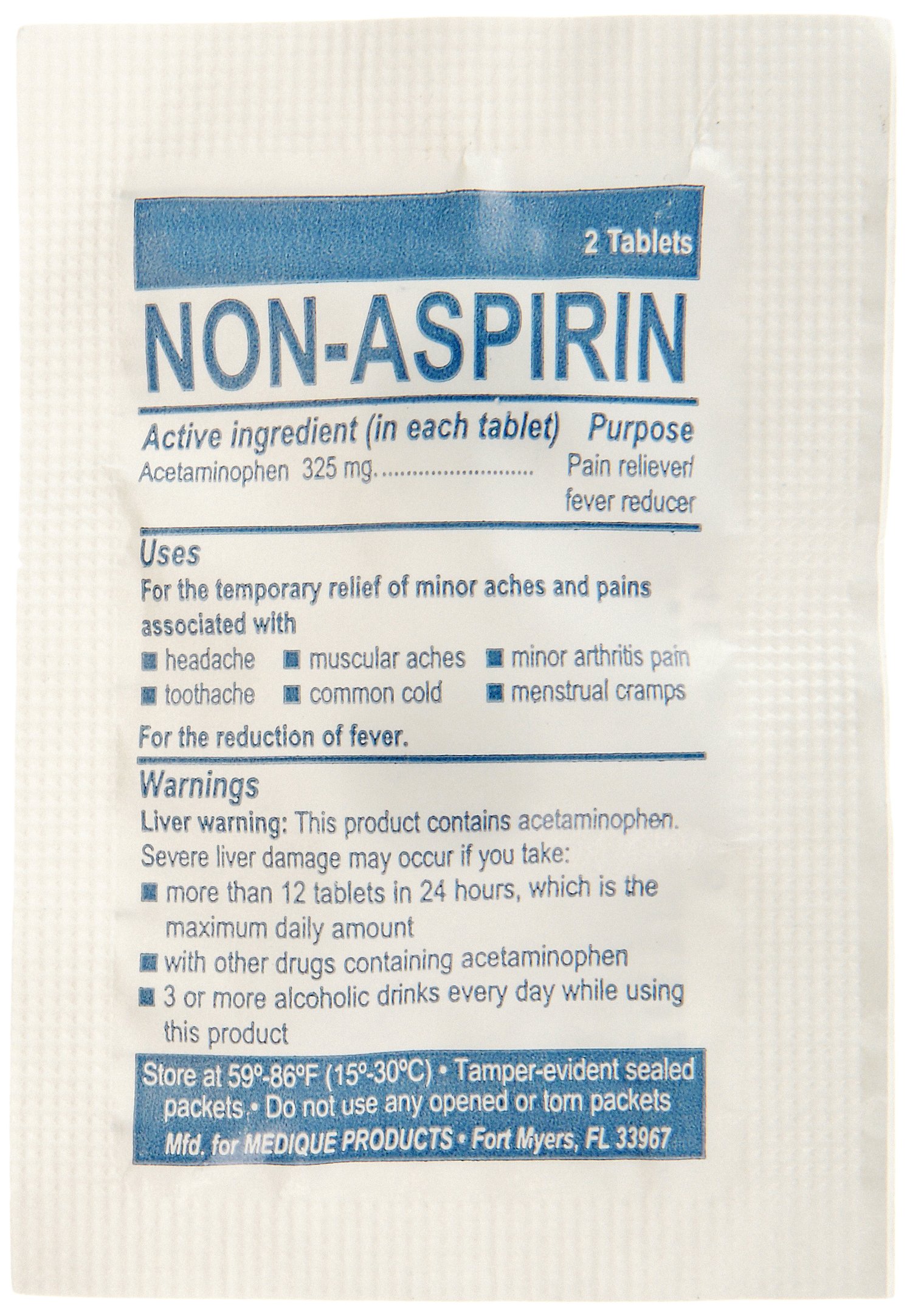 Medique 2118 NonAspirin Acetaminophen Tablet (Pack of 250)