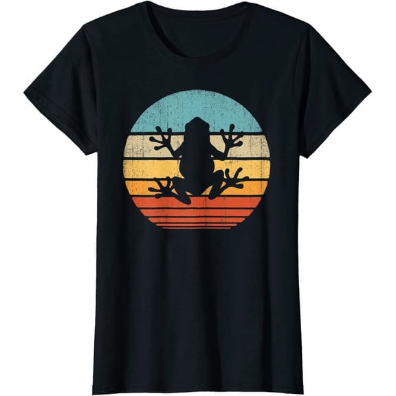 Frog Retro Vintage 60s 70s Sunset Amphibian Animal T-Shirt
