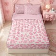 thumbnail image 2 of Erosebridal Leopard Animal Print Zipper Twin Comforter Sets with Fitted Sheet and 2 Pillowcases for Girls, Modern Fashion Style Zipper Bedding Set, Pink Reversible, 4-Piece, 2 of 7