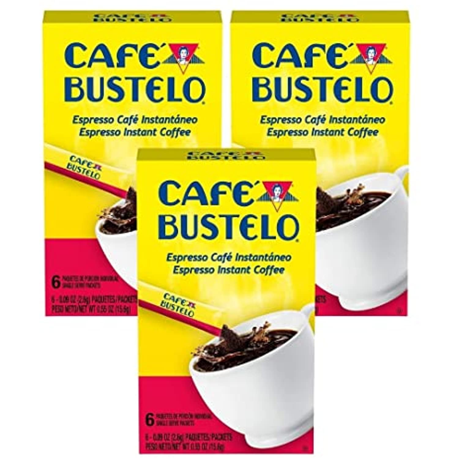 Café Bustelo Espresso Instant Coffee, 6 Count Box Pack Of 3 Espresso