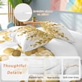 thumbnail image 2 of 3 Piece Yellow Botanical Duvet Cover Set California King,Microfiber Comforter/Quilt Cover with Corner Ties and 2 Pillowcases,Watercolor Spring Eucalyptus Leaves All Season Bedding with Zipper Closure, 2 of 8
