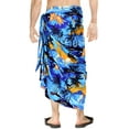 thumbnail image 3 of HAPPY BAY Men's Pareo Swim Trunk Holiday Sarong Long Beach Wrap One Size Blue-V920 Summer Vacation Aloha, 3 of 5