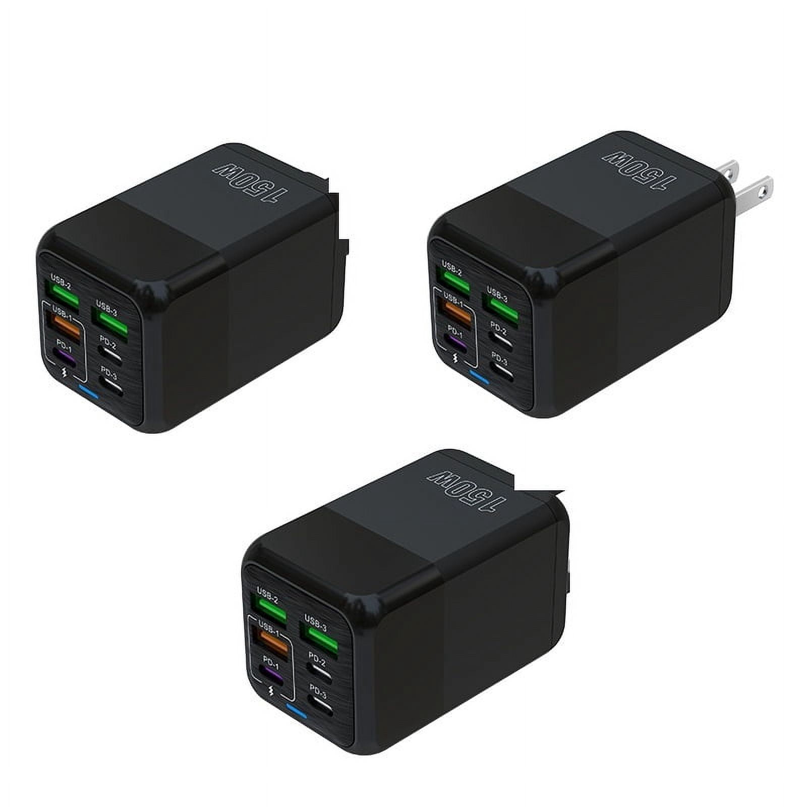 US 6 Port Mobile Phone Charger Fast Charging Adapter 150W 4 USB 2 Type C Wall Fast Charger ,Fast Charging Devices