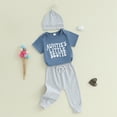 thumbnail image 5 of CAUYDY Newborn Clothes Baby Boy Layette Set Romper Pants Warm Hat 3-Pieces Infant Shower Gift Preemie Fall Winter Spring Summer Pjs Set (Sizes 0-3 Months,Blue), 5 of 9