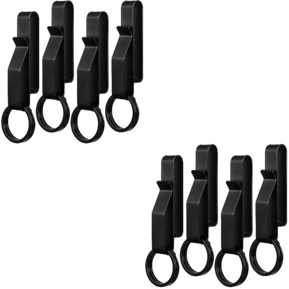 MERRYHAPY Heavy Key Holder Clips, Black Stainless Steel, 8 Pieces, Keychain for Multiple Keys