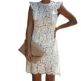 thumbnail image 6 of Lace Round Neck Sleeveless High Waist Dress, 6 of 7