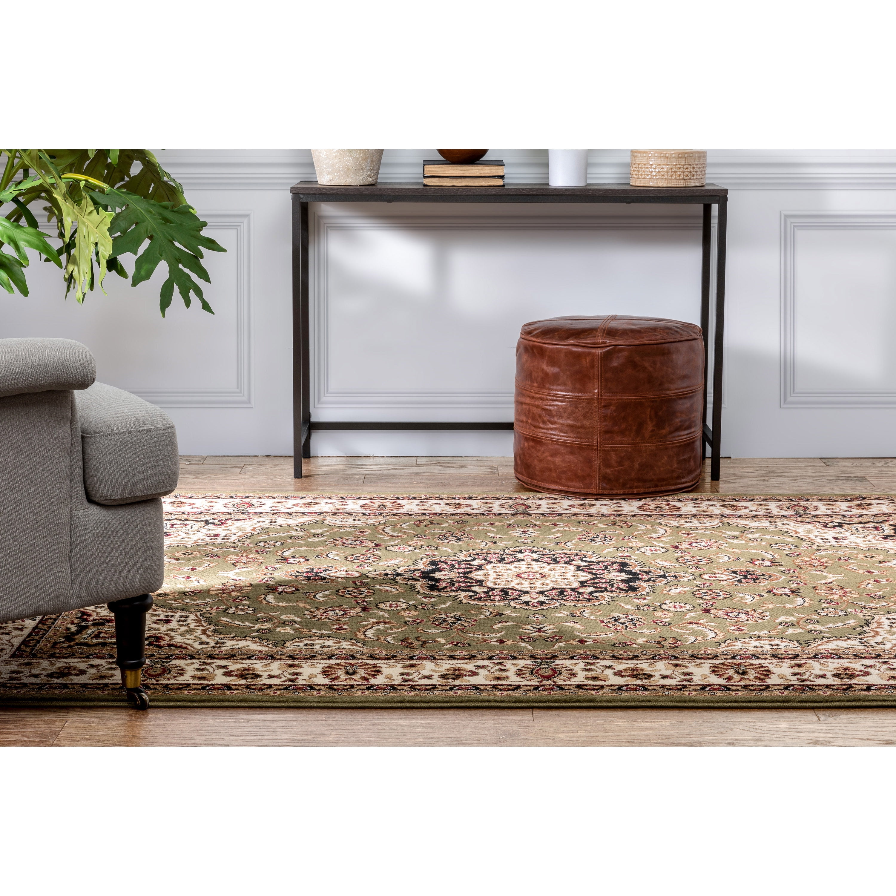 Well Woven Barclay Medallion Kashan Traditional Oriental & Persian Green 9'3" x 12'6" Area Rug
