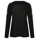 thumbnail image 3 of Moda para mujer, manga larga, cuello redondo, taladro caliente, mangas recortadas, blusa para mujer Pompotops  FGAJ12874, 3 of 5