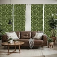 thumbnail image 2 of Ambesonne Sage Window Curtains, Patterned Green Leaves, Each 28" W x 63" L, Apple Green Dark Green, 2 of 4