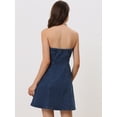thumbnail image 4 of Mini Vestido de Mezclilla de Tubo sin Mangas para mujer Vestido Vaquera Azul XL, 4 of 5