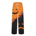 thumbnail image 4 of ASDFVBKG Mens Halloween Pajama Pants Drawstring Jogger Pants with Pockets Yellow L, 4 of 5
