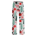 thumbnail image 5 of UDAUDU Women's Christmas Pajamas Pants Sleepwear Cute Print Wide Leg Pants Elastic Waist Casual Palazzo Pants XL, 5 of 6