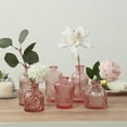 thumbnail image 2 of Efavormart Set of 6 Vintage Embossed Dusty Rose Glass Bud Vases, Decorative Apothecary Style Reed Diffuser Table Centerpieces, 2 of 2