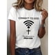 thumbnail image 1 of "Connect to God" Jesus Prayer Funny Letter Print T-Shirt - Women's Short Sleeve Crew Neck Casual Top for Summer & Spring, Cotton, 1 of 4