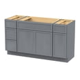 thumbnail image 6 of Vanity Art 57" Freestanding Bathroom Vanity Cabinet without Top in Smoky Gray, 6 of 6