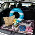 thumbnail image 2 of Psesaysky Universal Car Trunk Mat 29"x39", Pink Marble Swirl All Weather Trunk Protection Cargo Liner, Durable Non Slip Liner for Pet and Travel, 2 of 4