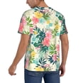 thumbnail image 2 of Goofa Tropical Flowers Pattern Mens Golf Shirt Baseball T-shirt Moisture Wicking Dry Fit Performance Sport Short Sleeve Striped Golf Polo Shirts-Small, 2 of 7