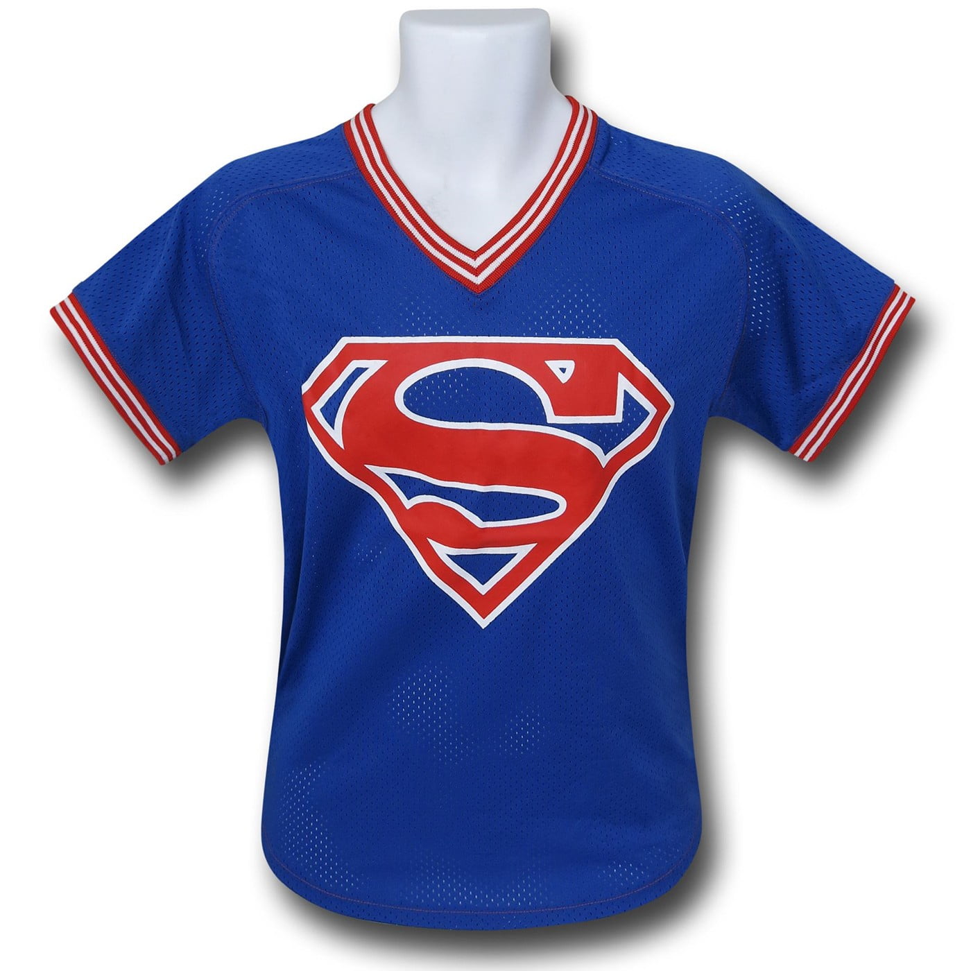 Superman Logo Men's Blue Football Jersey-XLarge 