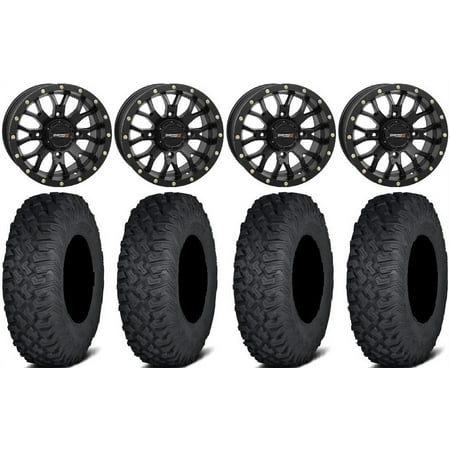 System 3 ST-3 Black 15 Wheels 35 Coyote Tires Kawasaki Mule Pro FXT