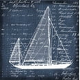 thumbnail image 2 of Robertson, Walter  15x15 Gold Ornate Wood Framed with Double Matting Museum Art Print Titled - Schooner Blueprint 1, 2 of 4