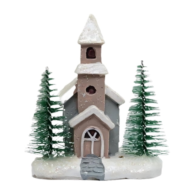 Estatua de resina en miniatura para casa de pueblo navideña, regalo de cumpleaños Estilo A