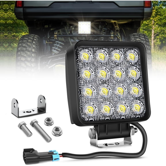 Nilight Ranger Backup Light 48W Flood Reverse Rear Lights LED Tractor Lights LED Pod Lights Plug N Play Kit Compatible with 2018-2024 Polaris Ranger 1000 XP/Ranger 1000 XP Crew