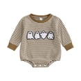 thumbnail image 5 of Wonitaaizi Halloween Baby Clothes Newborn Boy Girl Pumpkin Bubble Romper Sweatshirt Infant Toddler Fall Outfit(6-12 Months,White), 5 of 5