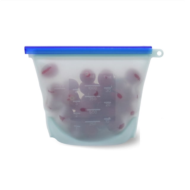 Sac de Conservation en silicone de Qualité Alimentaire, Sac ziplock sous Vide, Sac de Rangement pour Emballage d'Aliments Surgelés, Sac de Rangement pour Soupe