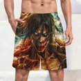 thumbnail image 2 of Attack On Titan Men's Short Pajama Pants Soft Trendy Sleep Shorts Breathable Ice Silk Lounge Shorts 5XL, 2 of 8