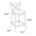thumbnail image 6 of Luxury Commercial Living 37.75" Gray Solid X Accented Outdoor Patio Counter Stool, 6 of 6