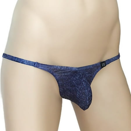 

Men Sexy Low Waist Print Breathable Briefs Big Pouch Ice Silk Panties Knickers